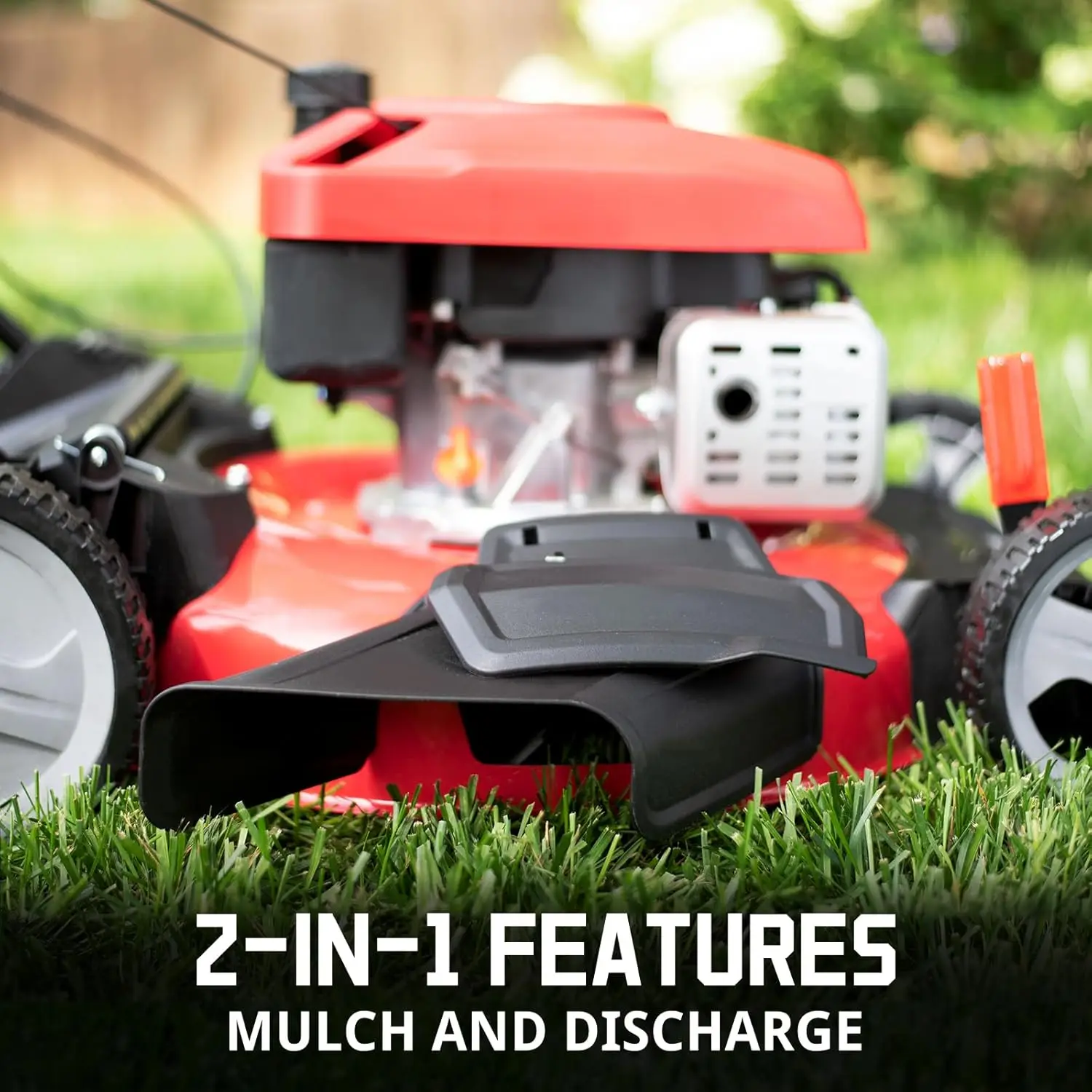 Gas Lawn Mower 21 in 144cc 2-in-1 Push Mowers with Mulching and Side Discharge 6 Adjustable Cutting Heights