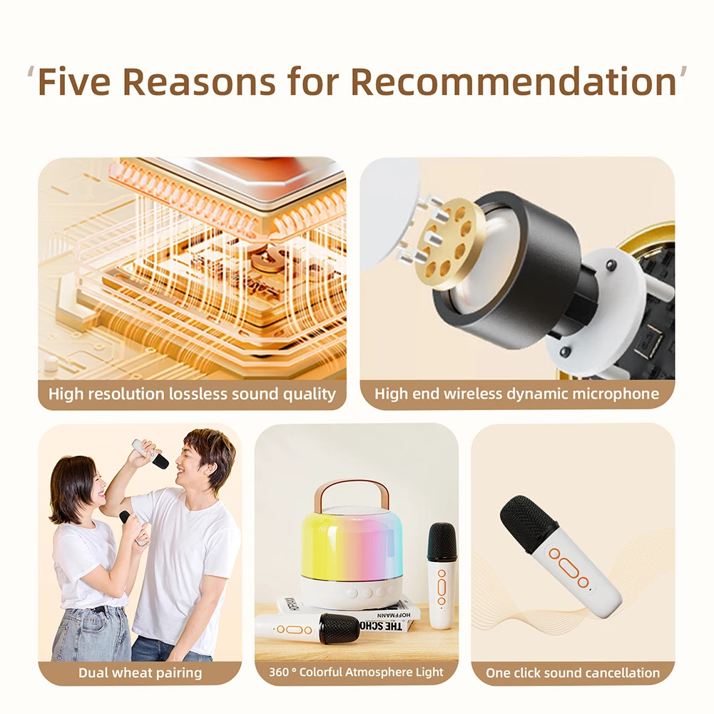 Y6 آلة الكاريوكي اللاسلكية ثنائية الميكروفون ، نظام مكبر الصوت ، المنزل ، غناء الأسرة ، الأطفال ، البالغين ، 2