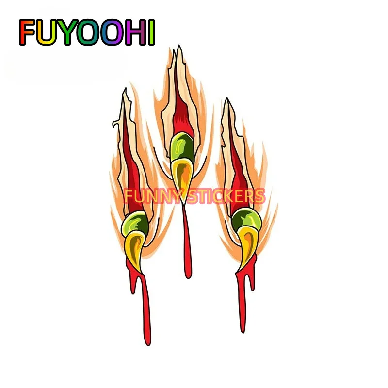 FUYOOHI Monster Claws Bloody Scratches 3D Car Sticker Vinyl Graffiti Torn Decal for Bumper Laptop Wall