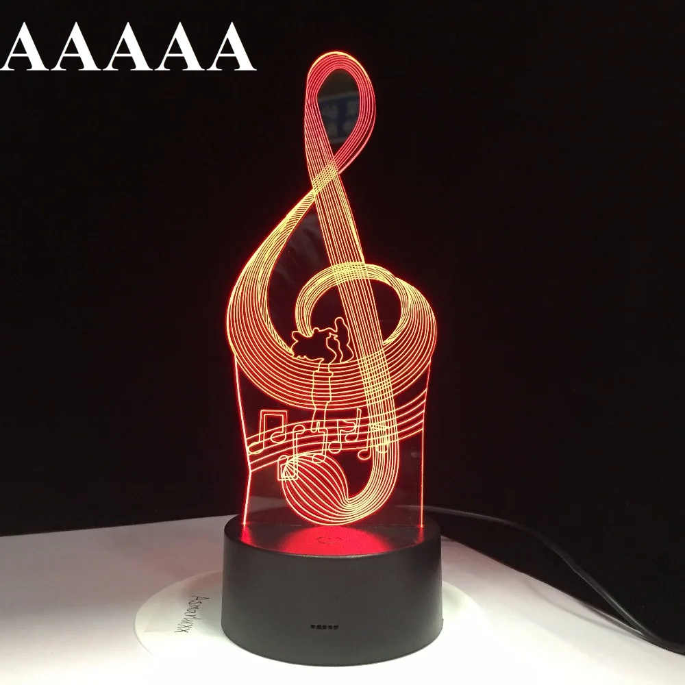 Music Notation Note Lamp 3D Night Light Kids Toy LED Touch Table Lamp 7 Colors Flashing Light Party Decorations Drop Shipping