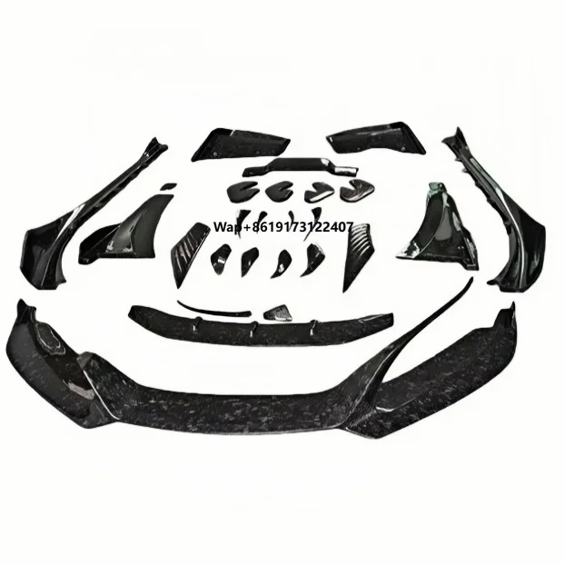 

True Carbon Fiber Forged Front Bumper Lip Front Spoiler Body Kit for I8 EB Style car parts body kit conversion kit