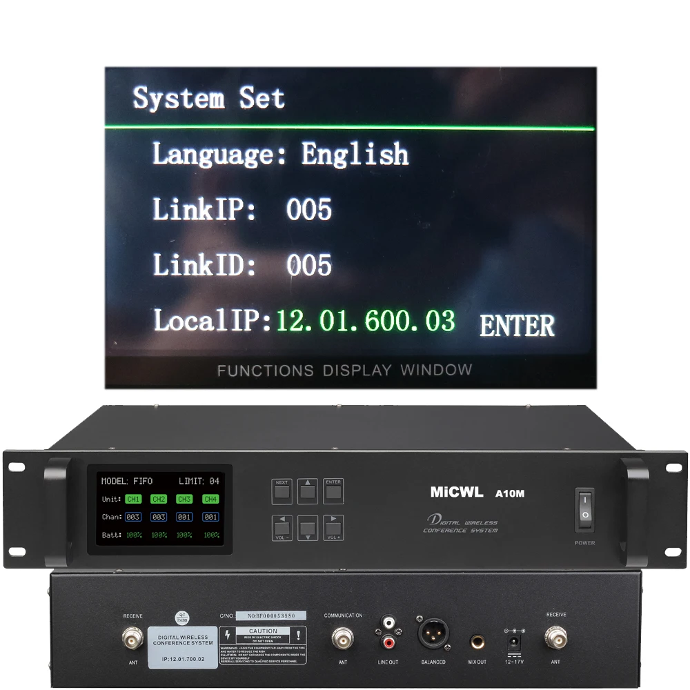 MiCWL 디지털 무선 회의 마이크 시스템, A102 모드, 20 데스크 구스넥, 2 회장 18 대표단, A10M 시리즈