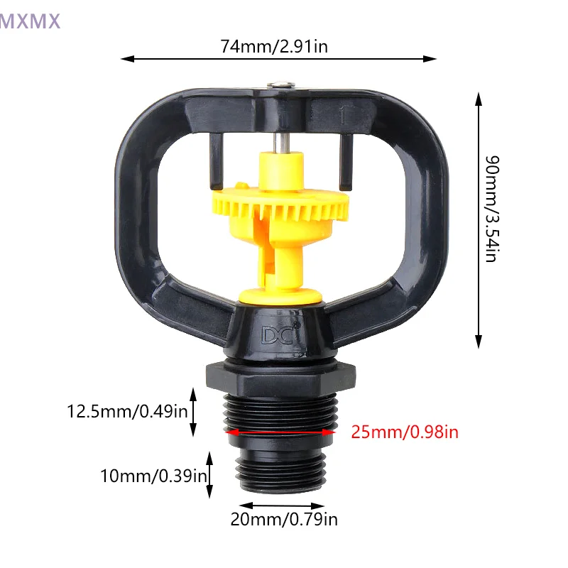 1/2 3/4 Inch Farm Sprinkler 360 Degrees Rotary Lawn Sprinklers Garden Irrigation Supplies For Small-area Irrigation