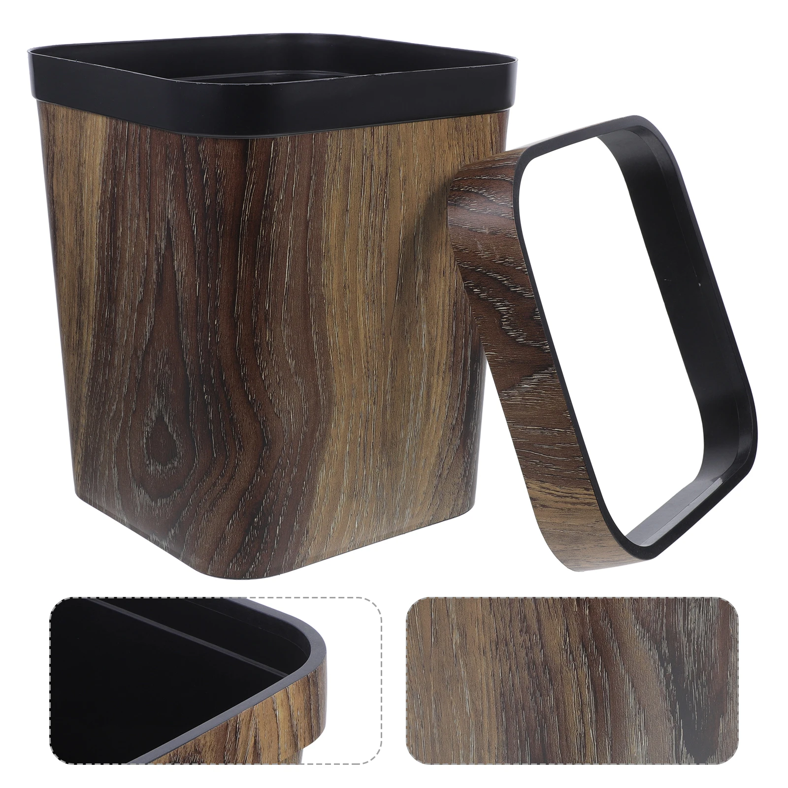 

1pc Sturdy Square Trash Can 12L Plastic Garbage Household Waste Organizer Rubbish Container For Home Office Hotel Coffee