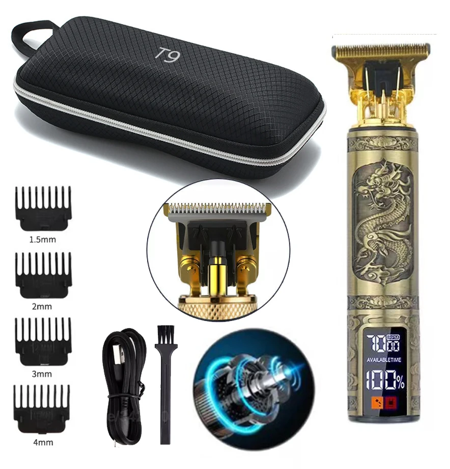 

Free Sample For Men Professional Cutting Shaving Machine Cordless Vintage T9 Professional Hair Trimmer For Man