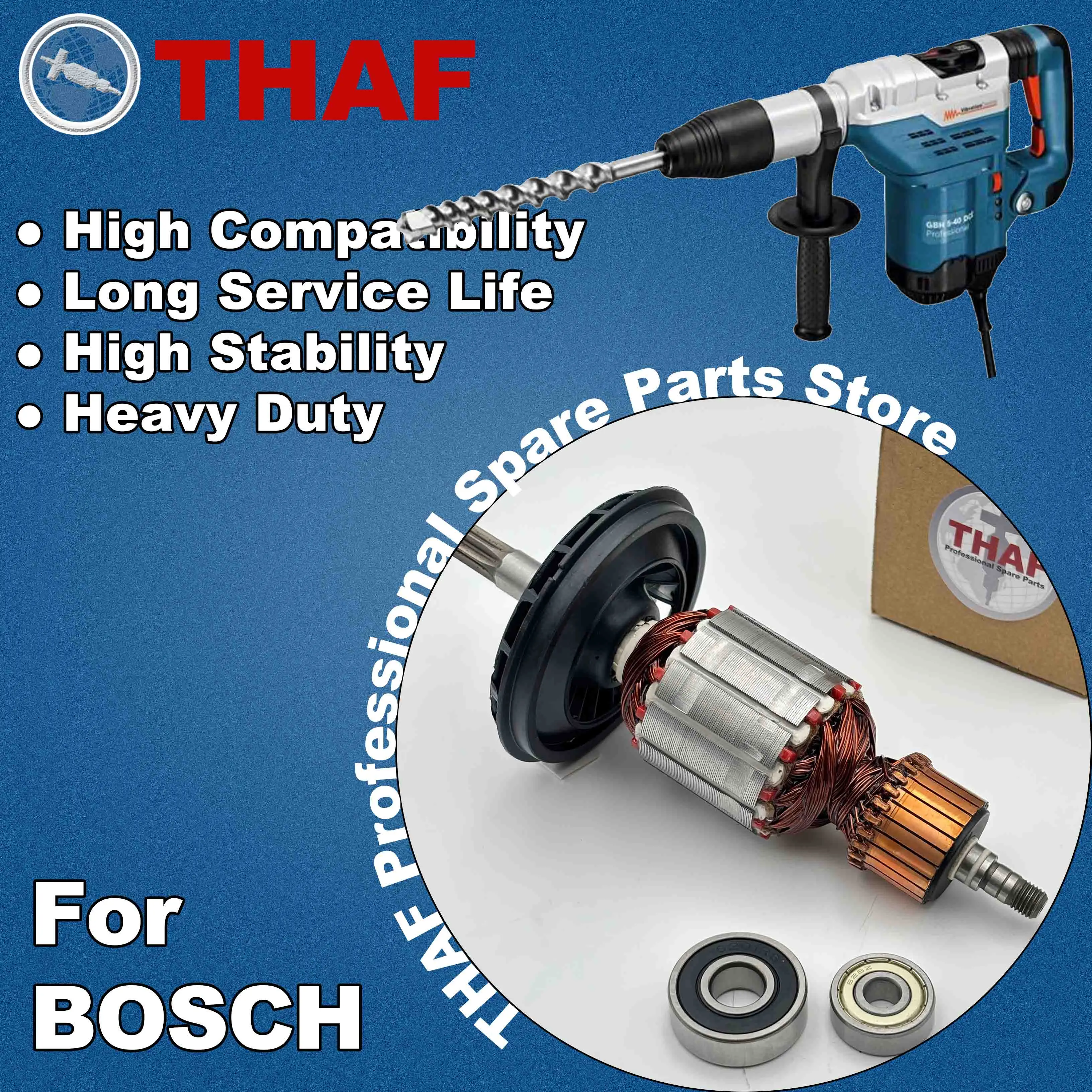 AC220V-240V Inducido Reemplazar Para BOSCH Martillo Perforador GBH5-40 GBH5-40DE GBH5-40DCE GSH5E GSH5CE (110V available）