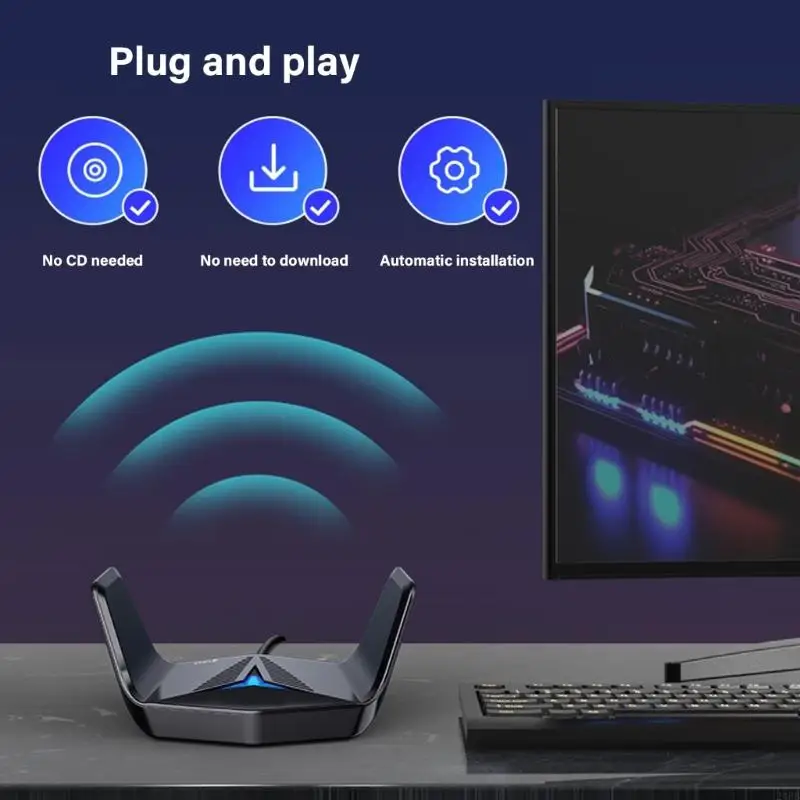CF-979AX WiFi 6 Adattatore networking 5374MBPS Ricevitore schede rete da gioco esterno 24bb