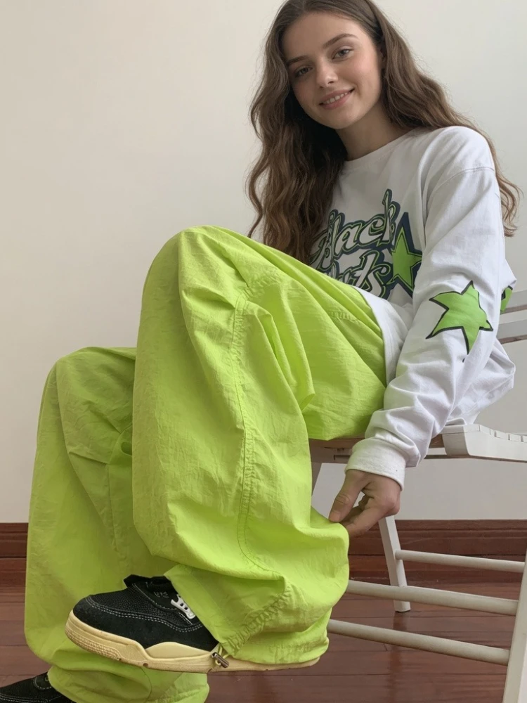 5 Colors Pants Women Baggy High Street Y2k Trouser Casual Summer Thin Breathable Korean Style Fashion Sporty Empire All-match