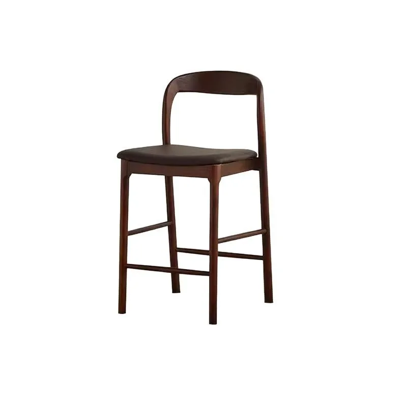Nordic Ash Wood Solid Wood Home Bar Chair High Stool Modern Simple Front Desk Reception Back Chair Bar Chair