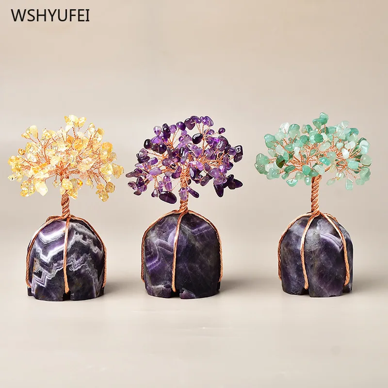 Imagem -02 - Crystal Wealth Tree Ornamentos de Pedra Originais Desktop Home Decoration Absorver Housewarming Presentes Abrindo Presentes 1pc Natural