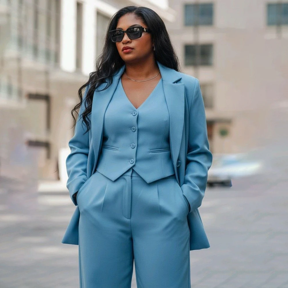 

Tailor Made Women's 3 Piece Jacket Pants Vest Suits Formal Business Work Outfits Elegant Single Breasted Female Clothing