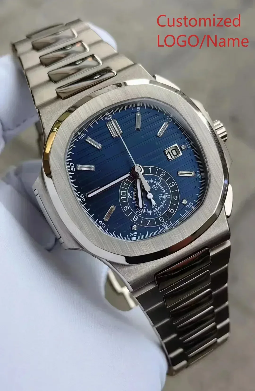 A88 Store  Men Luminous Sapphire  Automatic Mechanical Watch 904L Stainless Steel  Black Blue Customized view 5