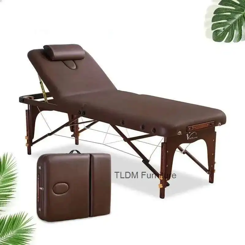 

Speciality Folding Massage Table Beauty Tattoo Bed Portable Spa Nordic Salon Wooden Massage Beds Commercial Salon Furniture f l