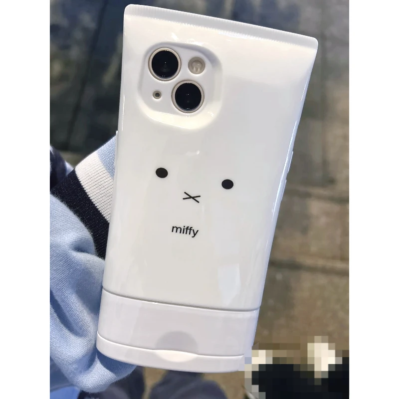 Miffy – coque de téléphone pour IPhone16ProMax15/13, Design d'inspiration cosmétique, couverture fine antichoc avec dessin animé mignon, cadeau minimaliste et tendance