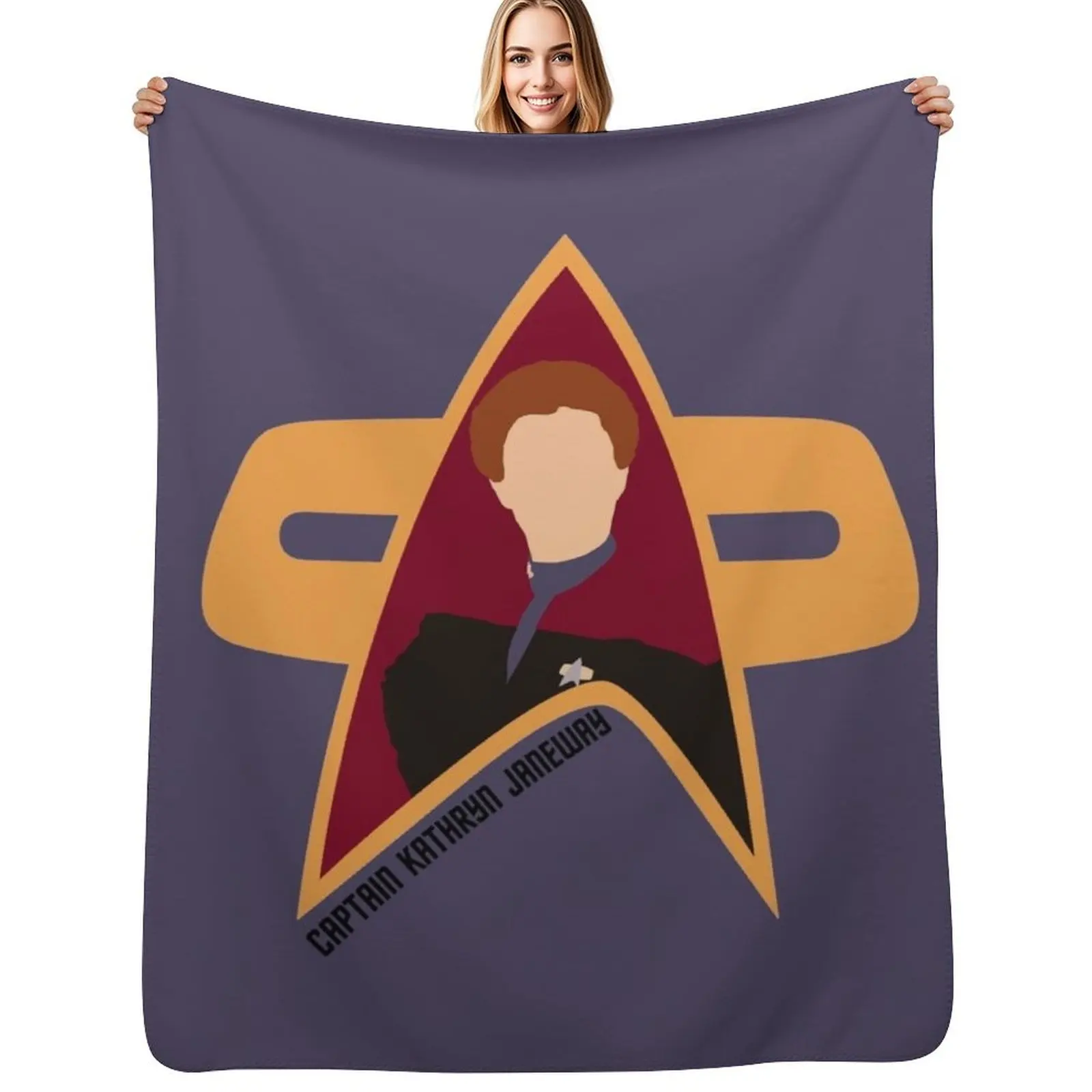 

Captain Kathryn Janeway - Star Trek, Voyager Throw Blanket Flannel Vintage Thin Giant Sofa Blanket