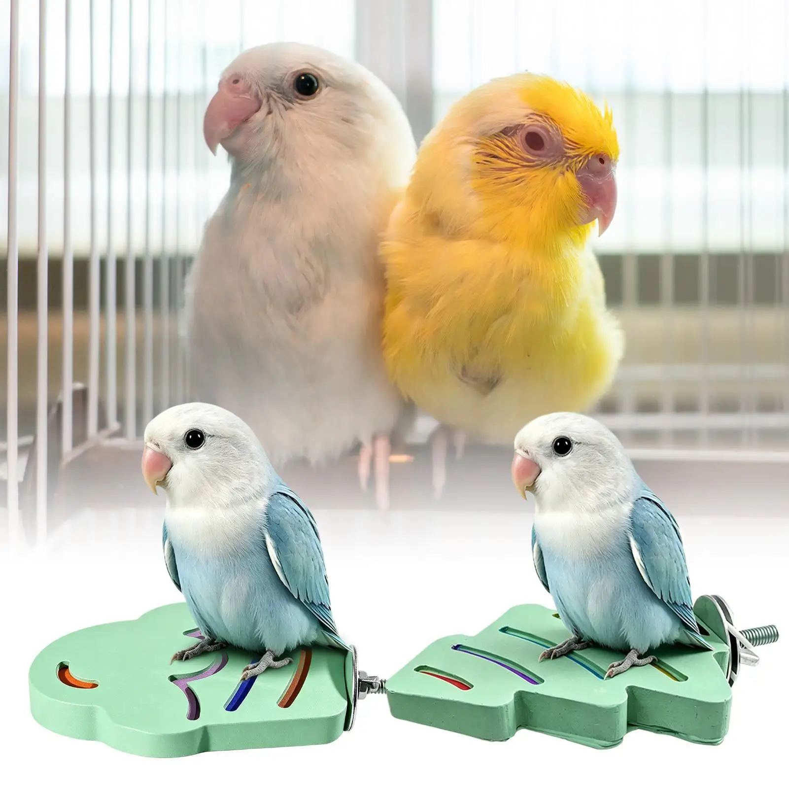 Bird Cage Perch Resin Paw Grinding Roosting Toys Bird Cages Flat Perches For Training Home Budgies Parakeets Cockatiels Conures view 2