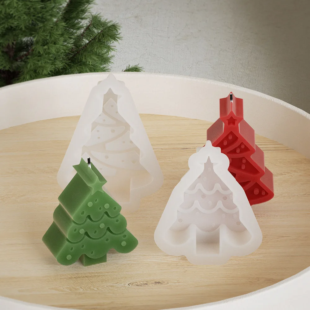 DIY Christmas Candle Silicone Mold Snowflake Reindeer Gingerbread Man Shape  Aromatherapy Candle Handmade Mould Gift Xmas Decor