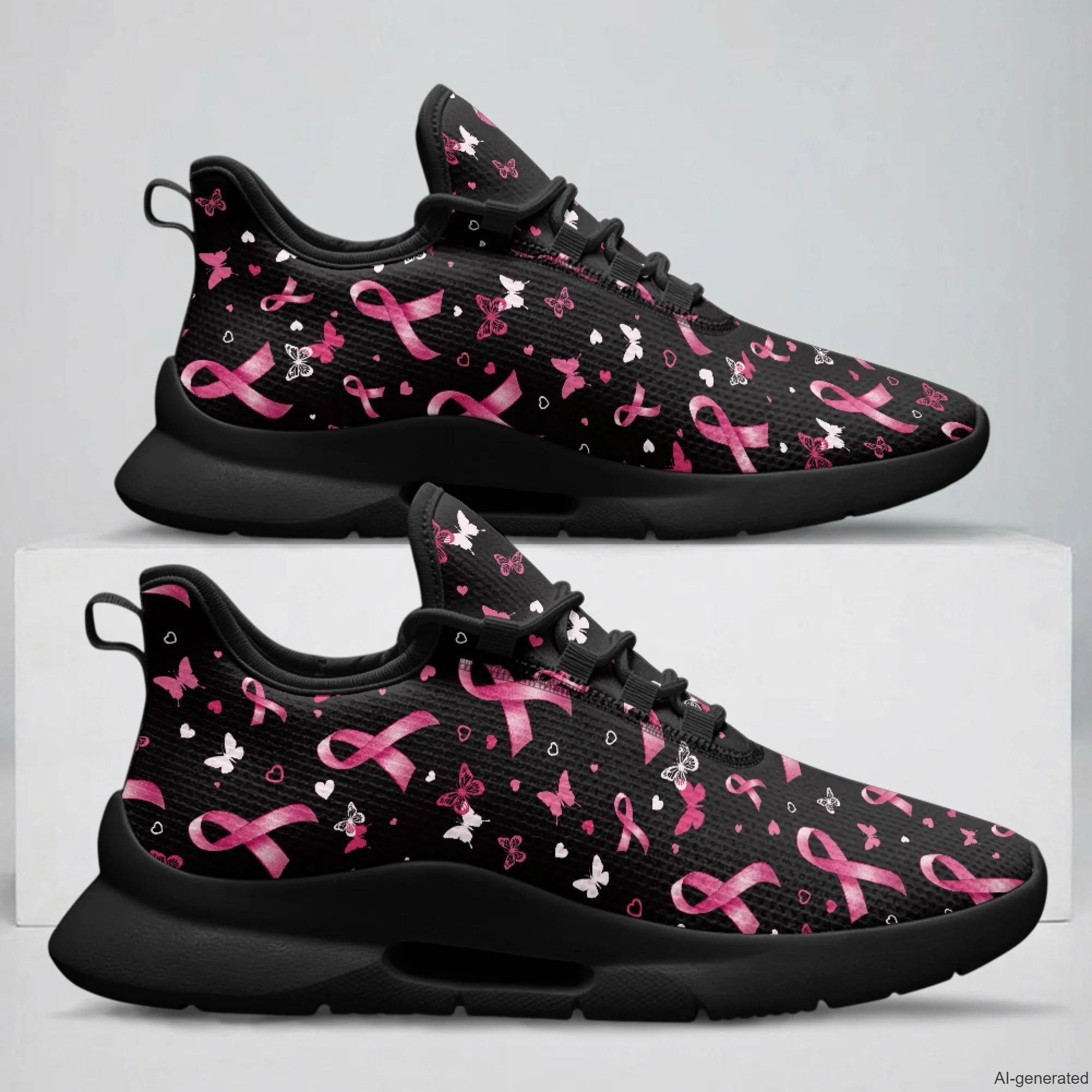 XIXIRIMIDO Tenis Feminino Lace-up Casual Shoes Nurse Sneakers Man Shoes Breast Cancer Pink Ribbon Women's Sneakers 35-48
