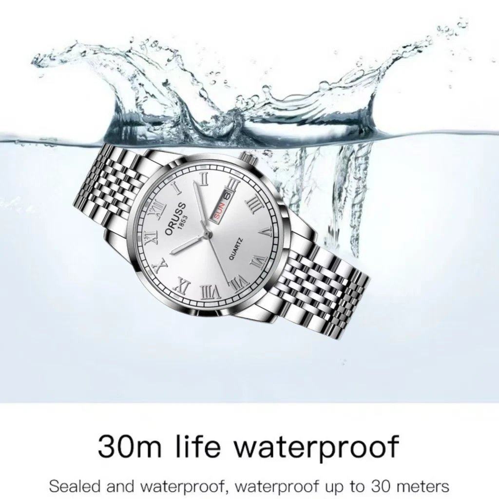 ORUSS Original Luxus Quarz Leuchtende Uhr herren Uhr für Männer Freeshiping Mode Armbanduhren Edelstahl Wasserdicht Neue