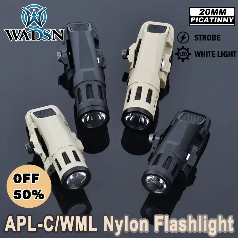 WADSN Tactical APL/WML White LED Light Reconnaissance outdoor hunting Constant strobe nylon Flashlight Fit 20MM Picatinny Rail