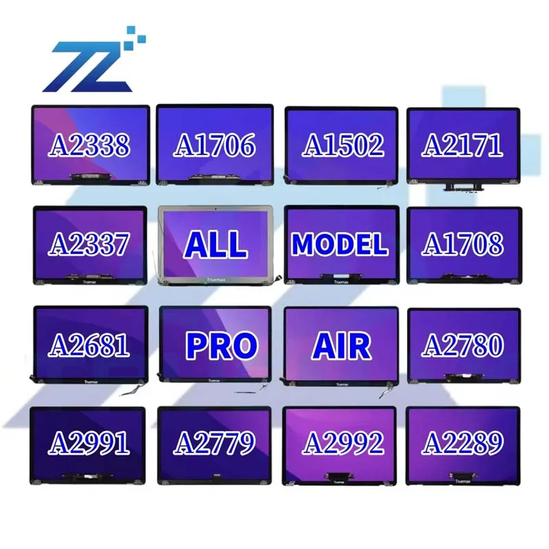 الأصلي برو M1 2020 M2 2022 13 "A2338 LCD ScreenFull LCD الجمعية أجزاء لأجهزة الكمبيوتر المحمول LCD استبدال الشاشة