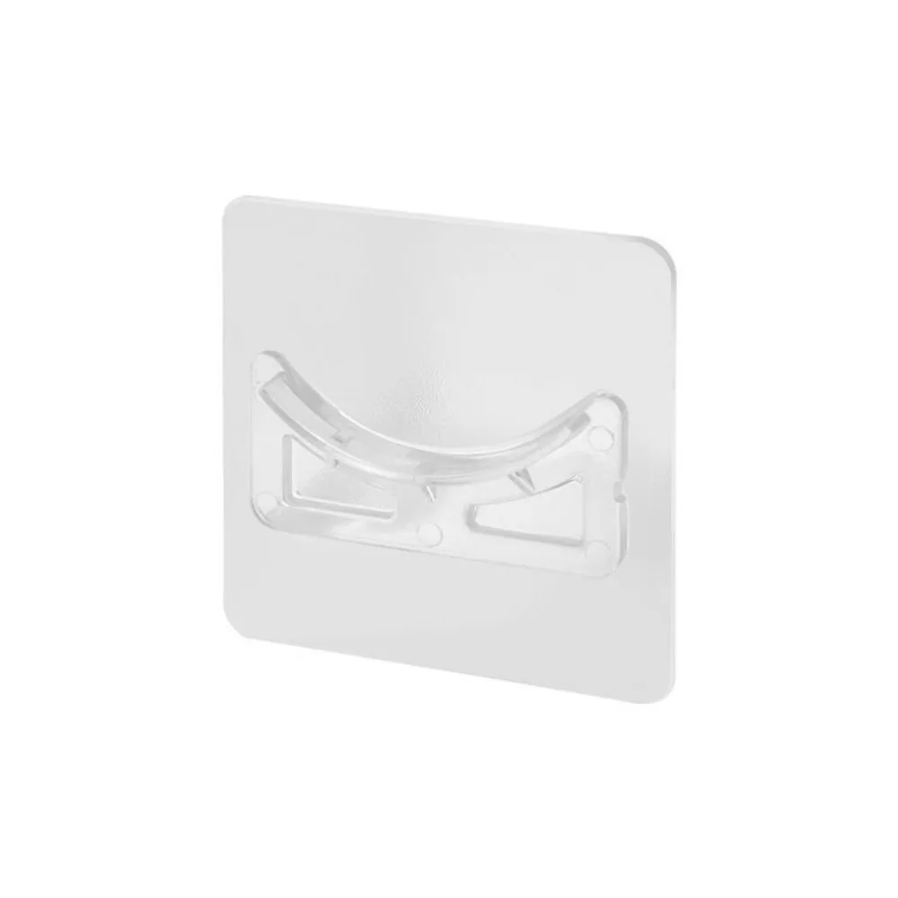 1pc No Drill Curtain Rod Holders Self Adhesive Transparent Tension Rod Brackets Curtain Support Hook Home Bathroom