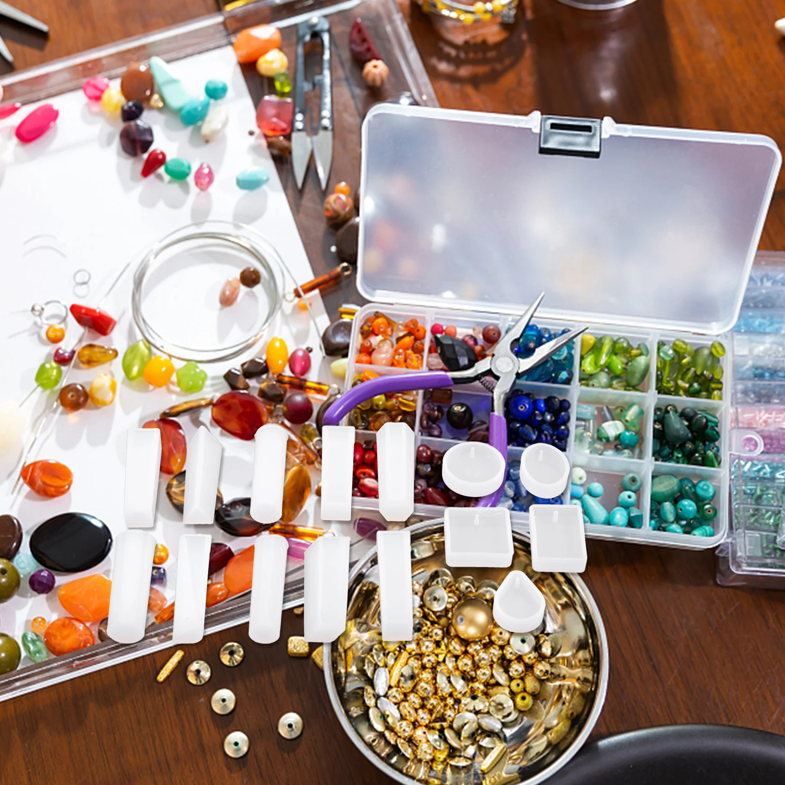 

1Set High Transparency Silicone Pendant Mould Easy to Use Clean Charm Earring Necklace Key Pendants DIY Craft Supplies