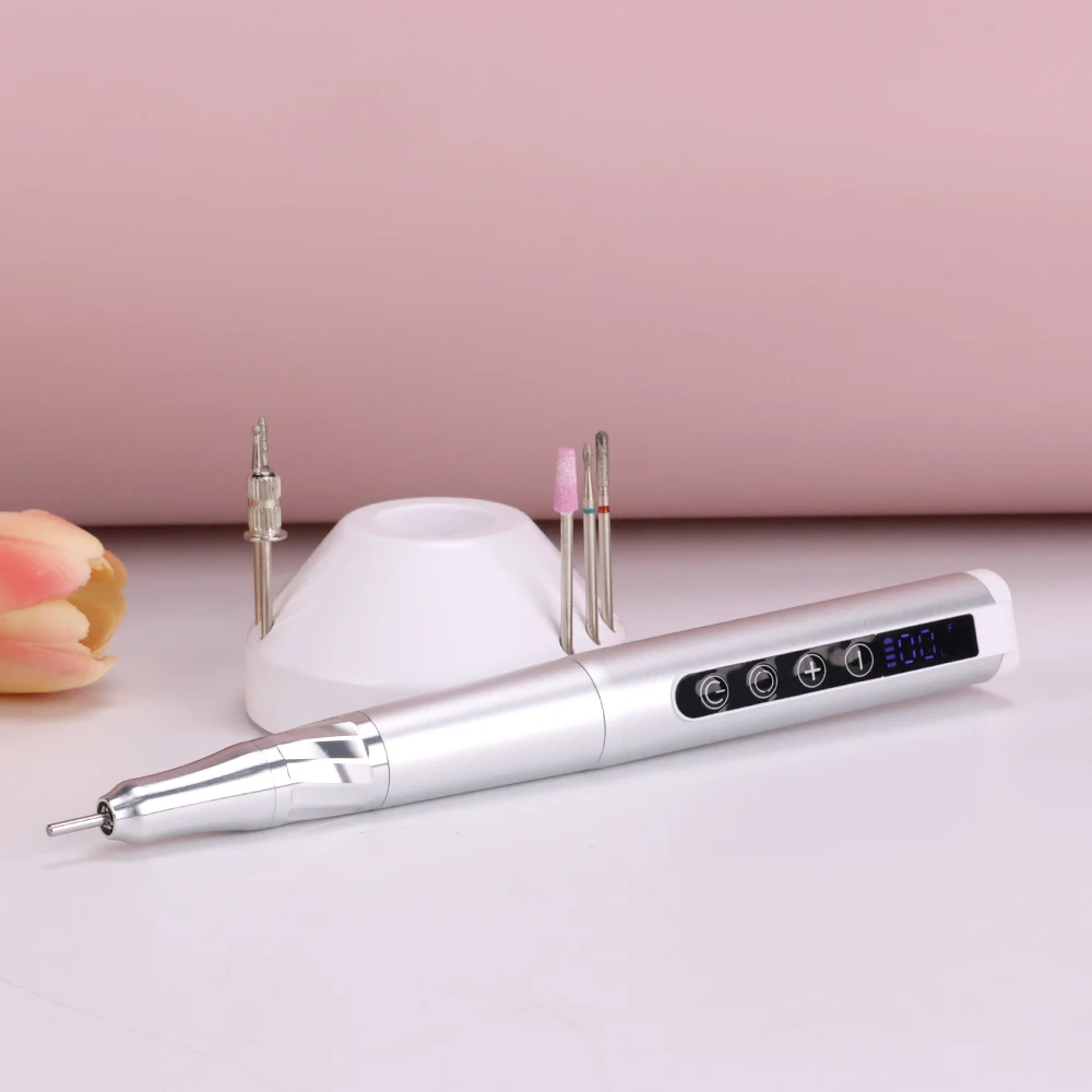 New 35000rpm Portable Nail Drill Machine Rechargeable Cordless Pen Brushless Manicure Polisher Wireless Nail Machine Home&Salon