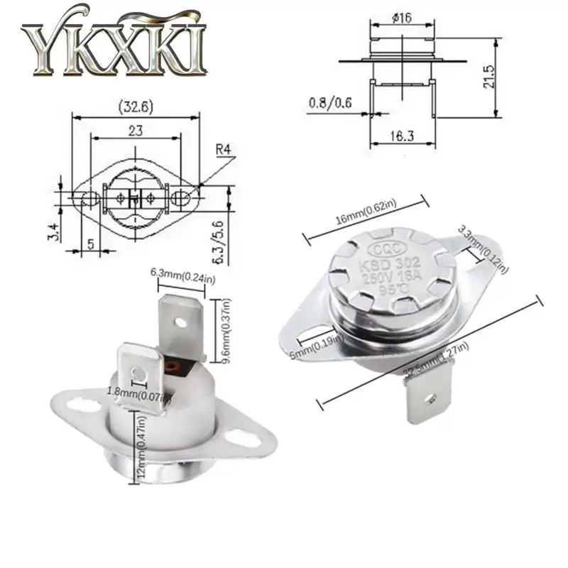5PCS KSD302 40C~150C Temperature Switch Thermal Control 45C 50C 55C 60C 70C 75C 80C 90C 95C 100C 110C 120C 130C 140C 150C Degree