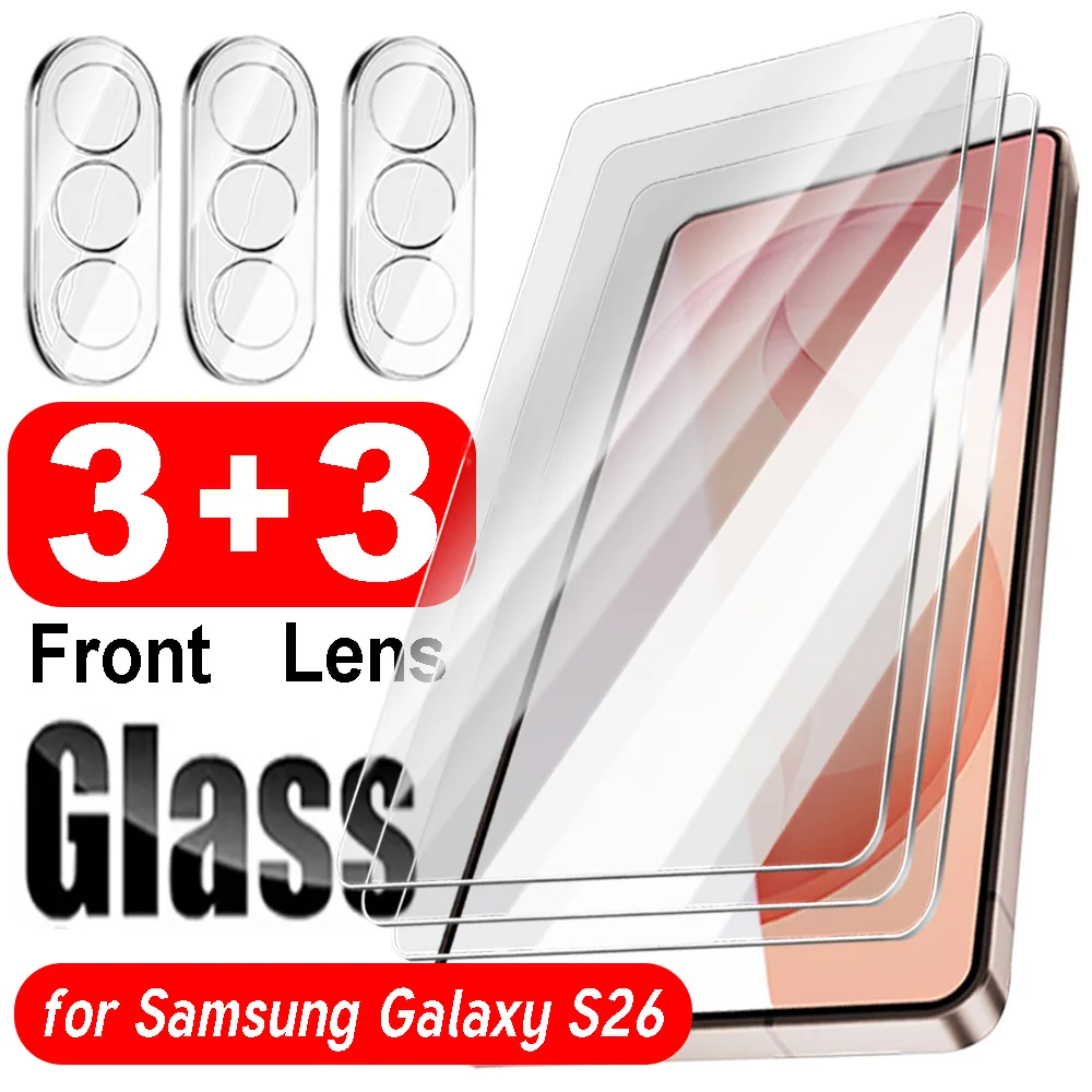 

Защитная пленка 6-в-1 HD Clear Lens для Samsung Galaxy S26 Plus, защитное стекло для переднего экрана Samsung Galaxy S26 Ultra