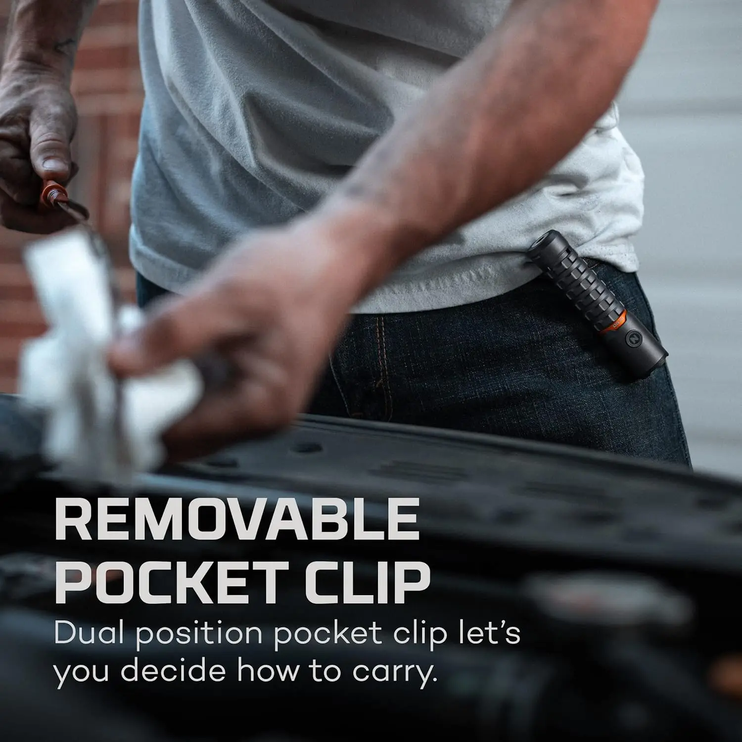 2000 Lumen Rechargeable Pocket Flashlight with 5 Modes, Water & Impact Resistant for Outdoor Activities