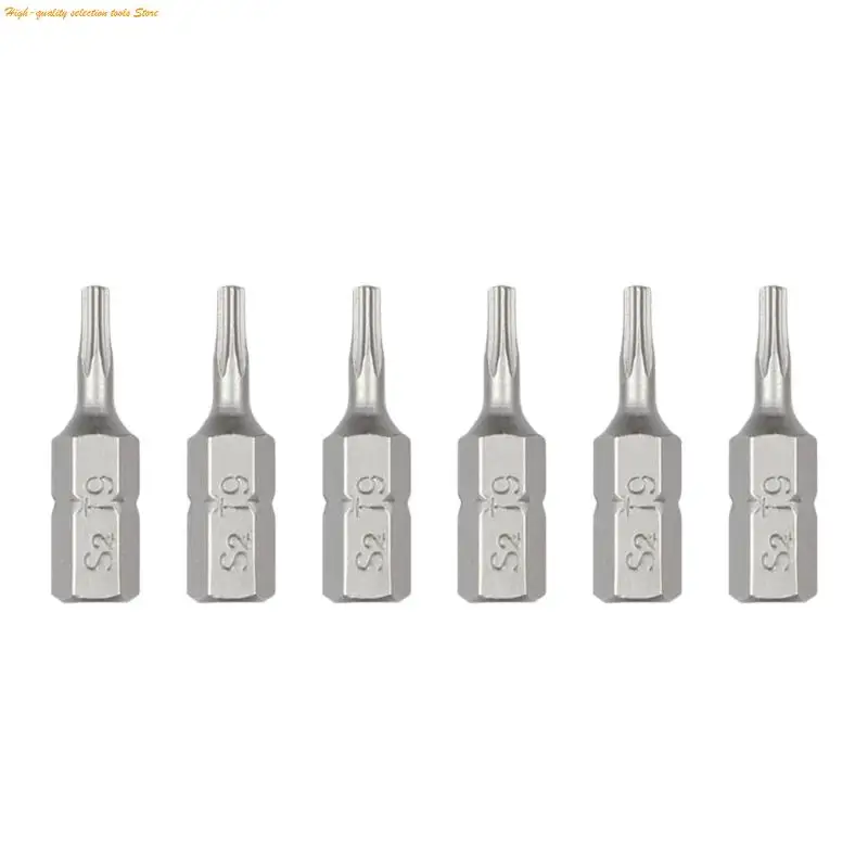 203F 6Pcs Industrial Hexagonal Security Bit Steel Assorted Screwdriver Bit Impact Bit Set