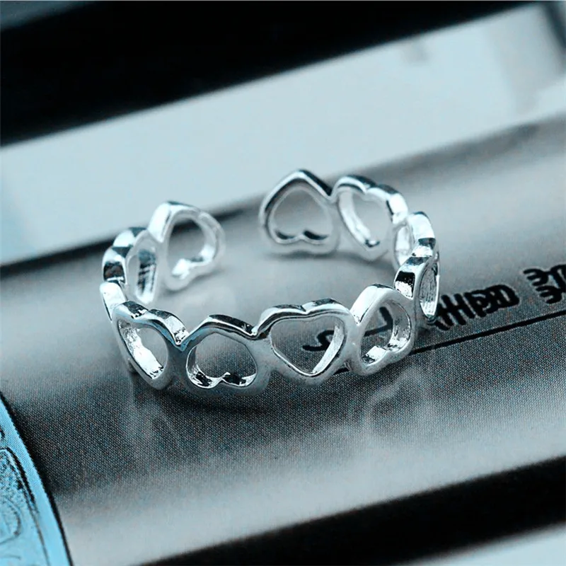 Personality Charm Love Heart Ring For Women Jewellery Men Irregular Geometric Open Rings Party Gifts Accessories