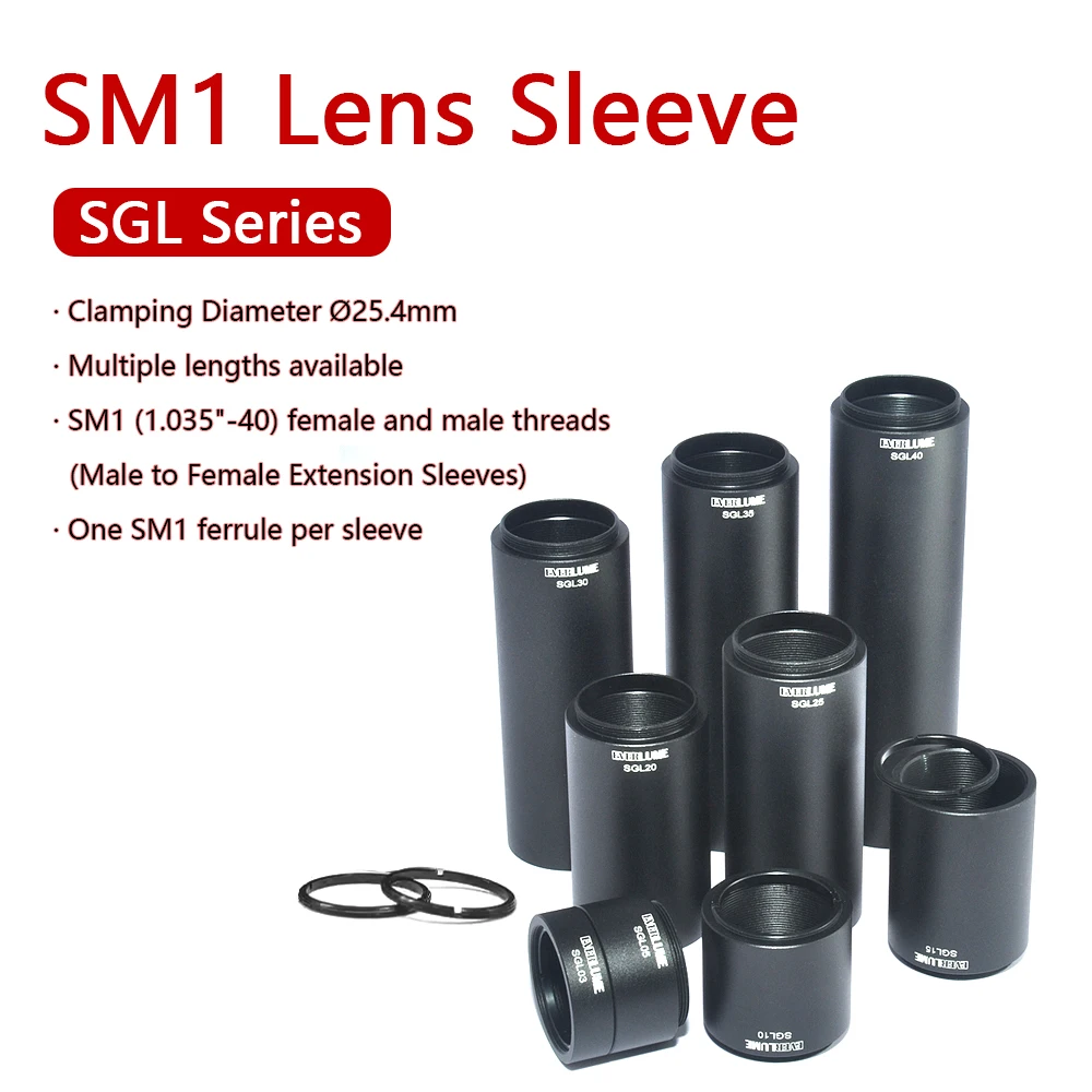 Manicotto per obiettivo maschio-femmina Tubo per obiettivo SM1 Ø1" Tubi per lenti impilabili Tipo di estensione Tubo per ombreggiatura Gabbia da 30 mm Sistema coassiale ottico