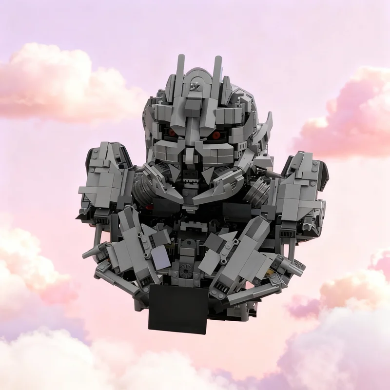 

887 деталей MOC: Бюст Мегатрона из фильма, модель-конструктор Трансформеры, архитектурная креативная игрушка, идея для рождественского подарка, развивающая игрушка