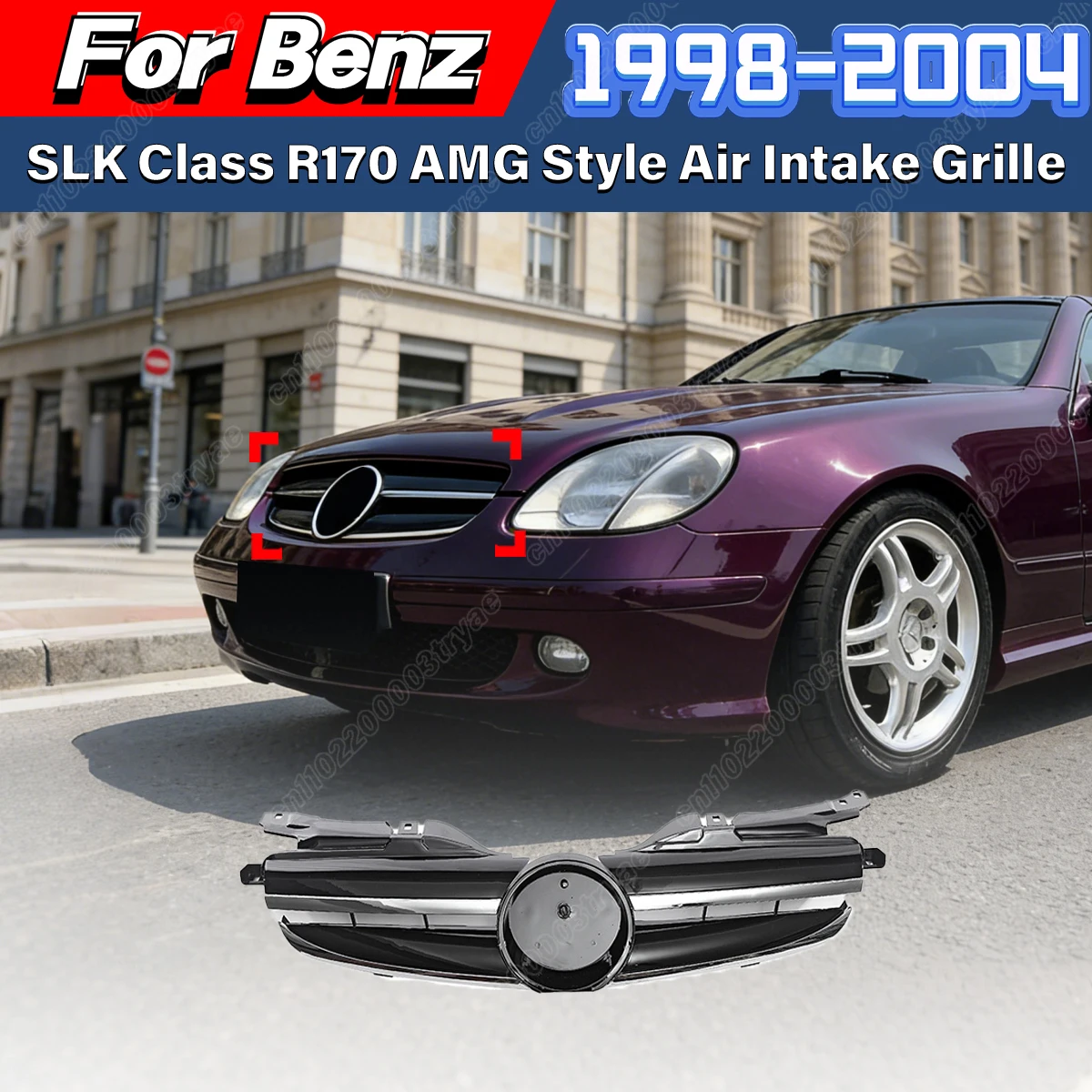 

For Mercedes Benz SLK-Class R170 1998 1999 2000 2001 2002 2003 2004 Car Front Bumper AMG Style Air Intake Grille Radiator Cover