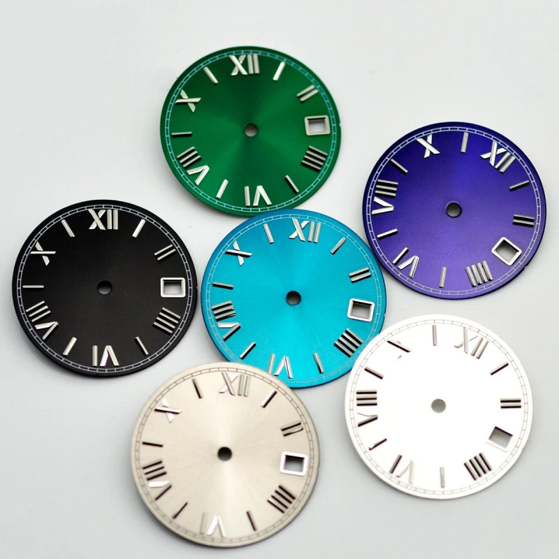 Modified 28.5mm Dial Roman Numerals Watch Accessories Movement Calendar Window Modification Parts Calendar Suitable NH35 Trend