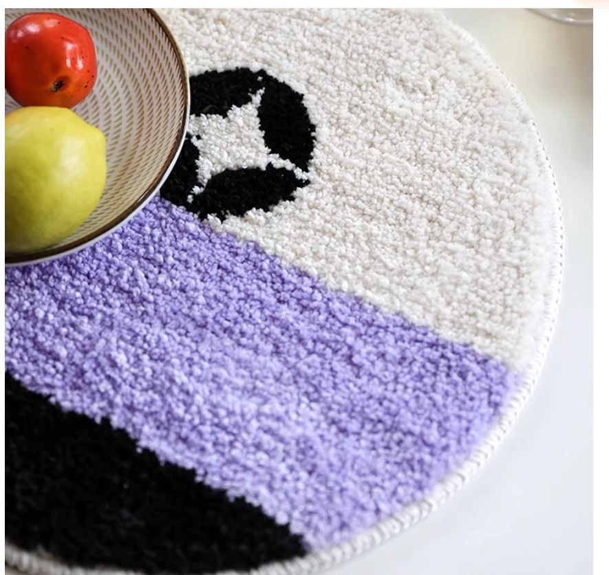 Flower  Geometry Tufted Seat Cushion Soft Loop Fleece Breathable Round Square Chair Mat Cushion Office Sedentary Anti-slip Mats image 4