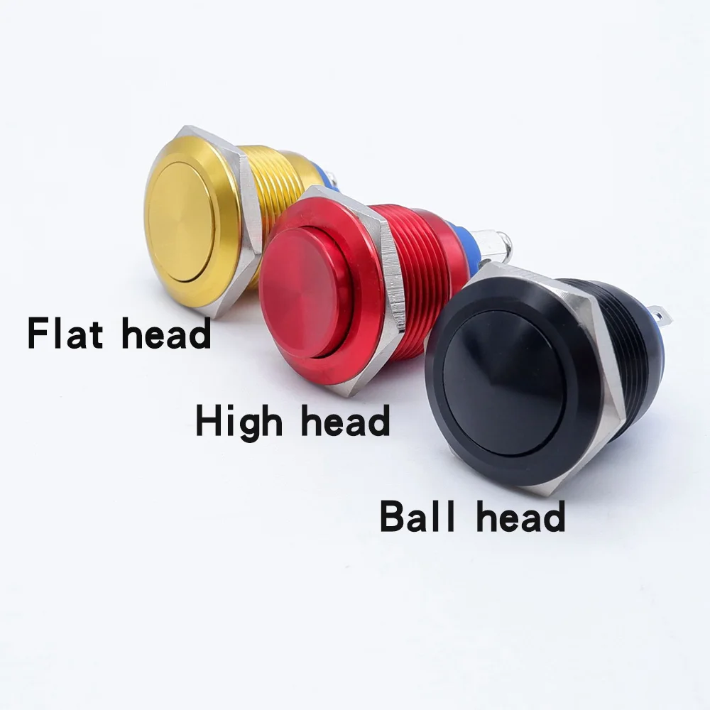 16mm 19mm 22mm Metal Button Switch Oxygen Screw Self Resetting Button Horn Doorbell NO Normal Open Switches Red Blue Green