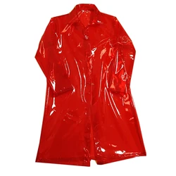 PVC Waterproof Long Trench Coat Man's Chic Live Show Dance  Singers Music Festival Costumes Jacket See Through Clear Transparent