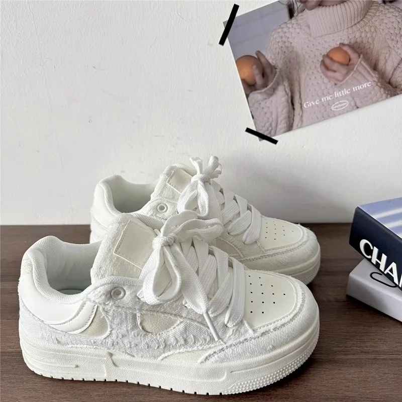 Student Girl Small White Shoes Autumn New Punk Style Round-toe Leather Casual Shoes Trend All-match Women Sneakers Zapatos Mujer