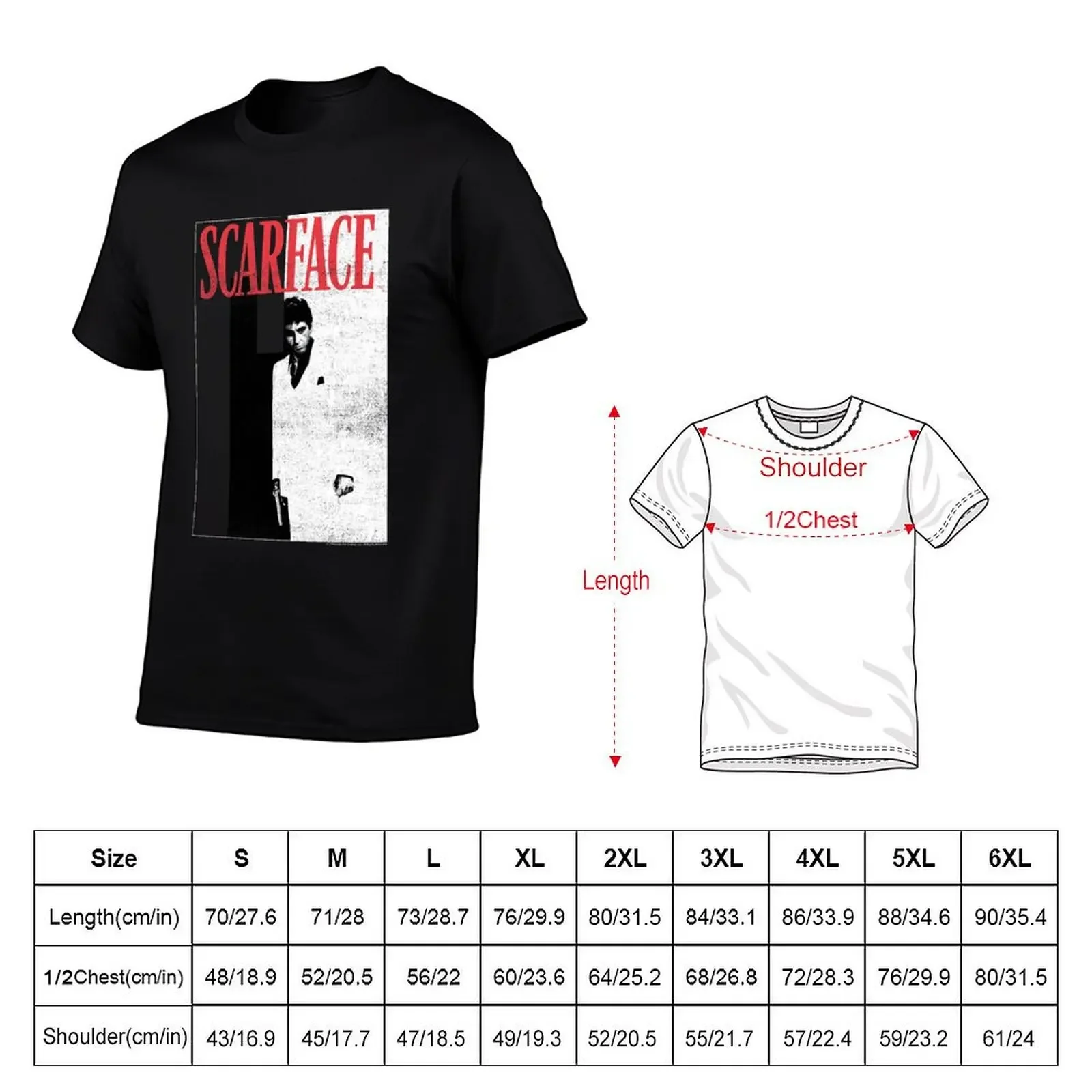 Scarface Two-Toned Movie Poster T-Shirt sports fans man t shirt anime clothes oversizeds compression shirt men