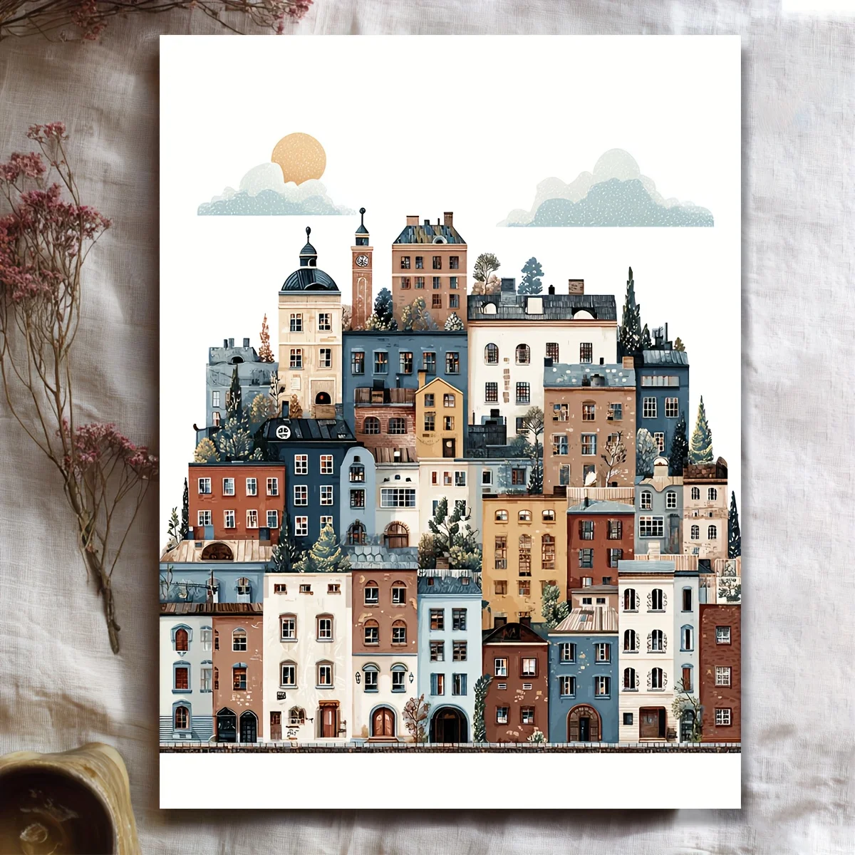 500/1000/1200/2000PCS Puzzle Comic Style Scandinavian Villages Jigsaw DIY Modern Home Wall Decor Holiday Gifts Educational Toys