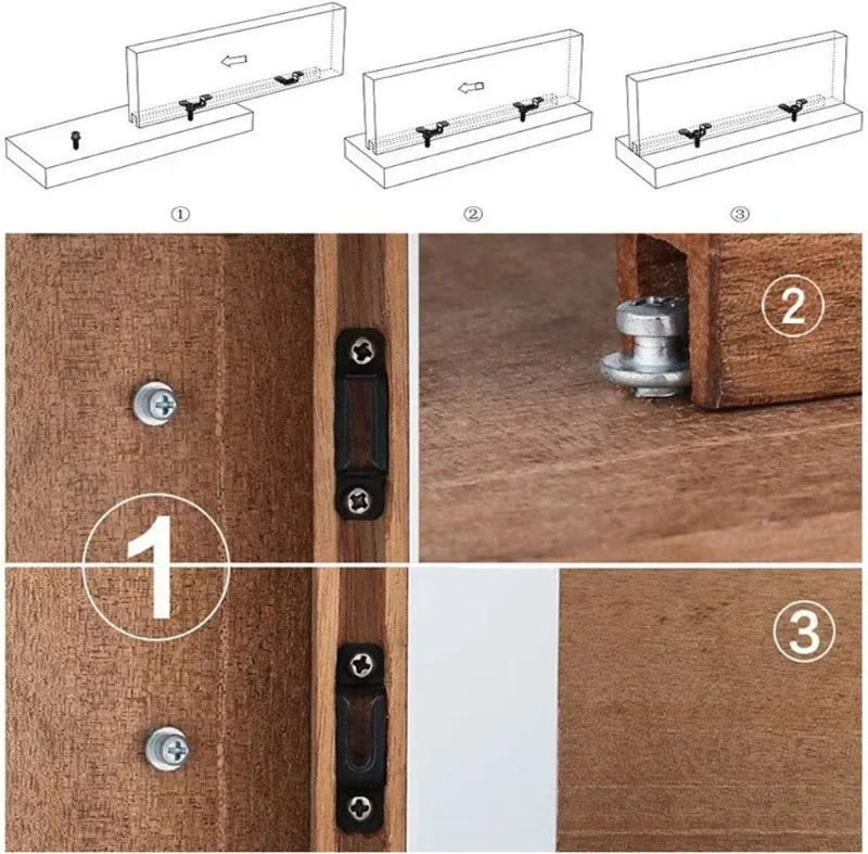 40 قطعة مسامير السحابات موصل غير مرئي الأثاث السحابات العملي ربط أجزاء قفل الكامة
