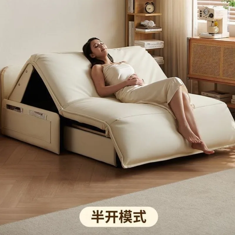 

Smart electric sofa bed small apartment dual-purpose living room office multi-functional storage telescopic model