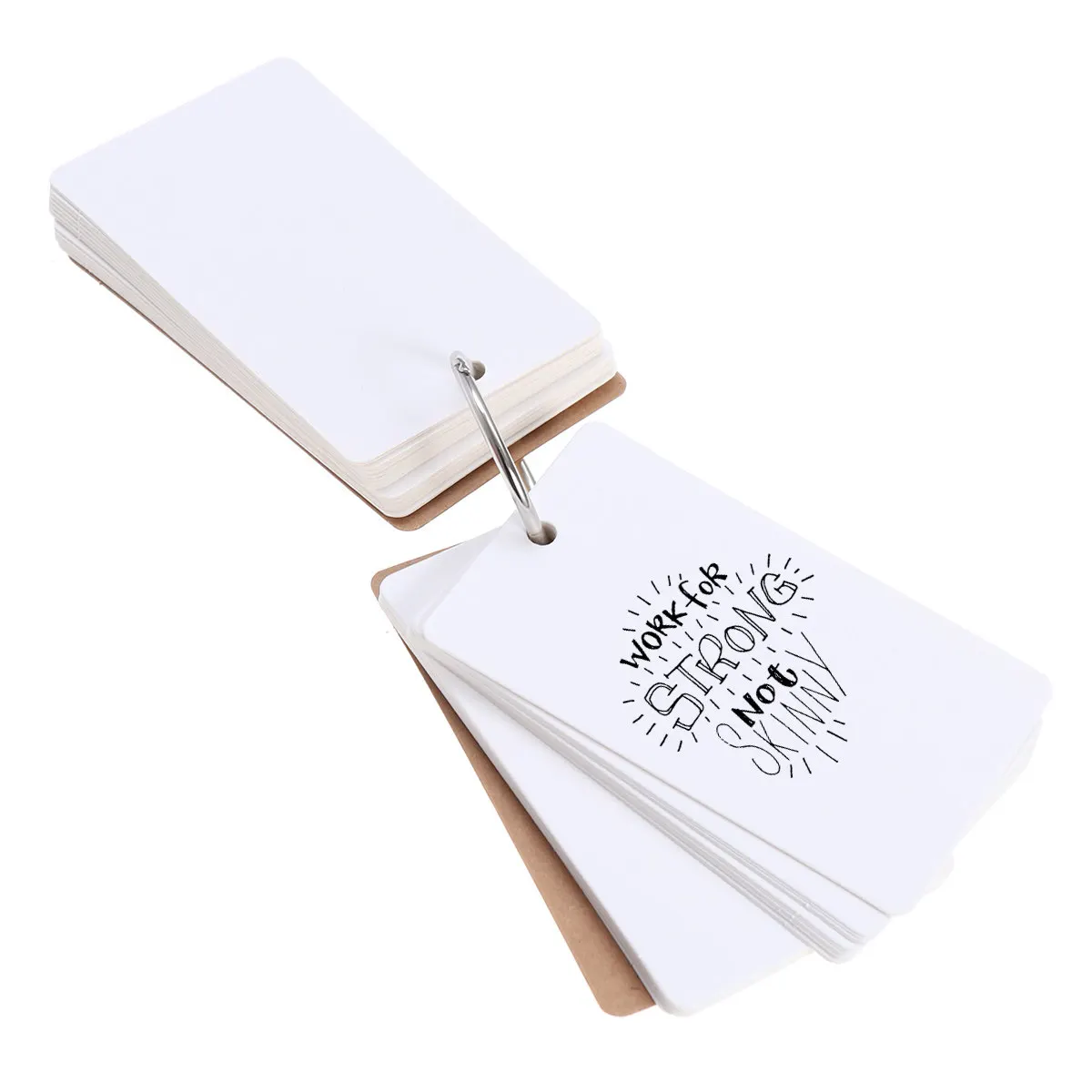 

300 Pages Index Card Set Kraft Paper Notepad Memo Pad Single Hole Punch Stainless Steel Ring for Study Notes DIY Crafts