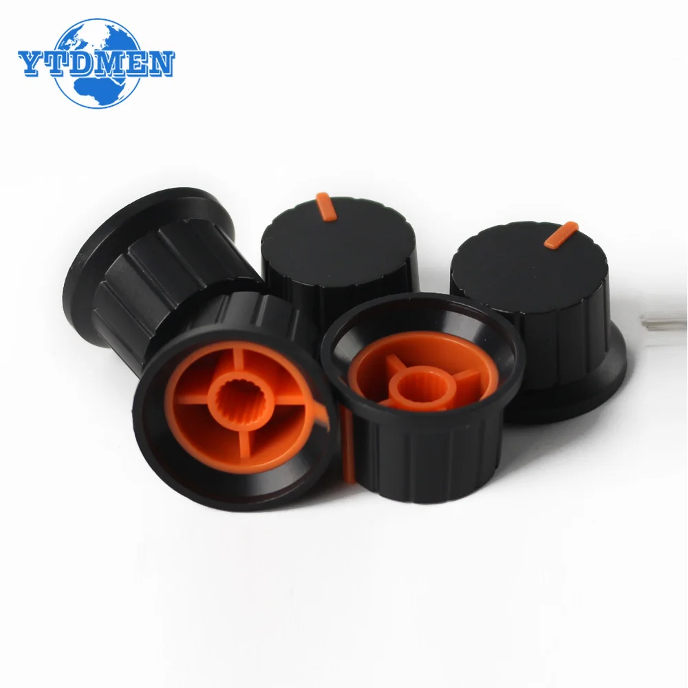 5PCS 24*15mm Potentiometer Knob Cap Flower-axis Volume Knobs Orange, for Encoder