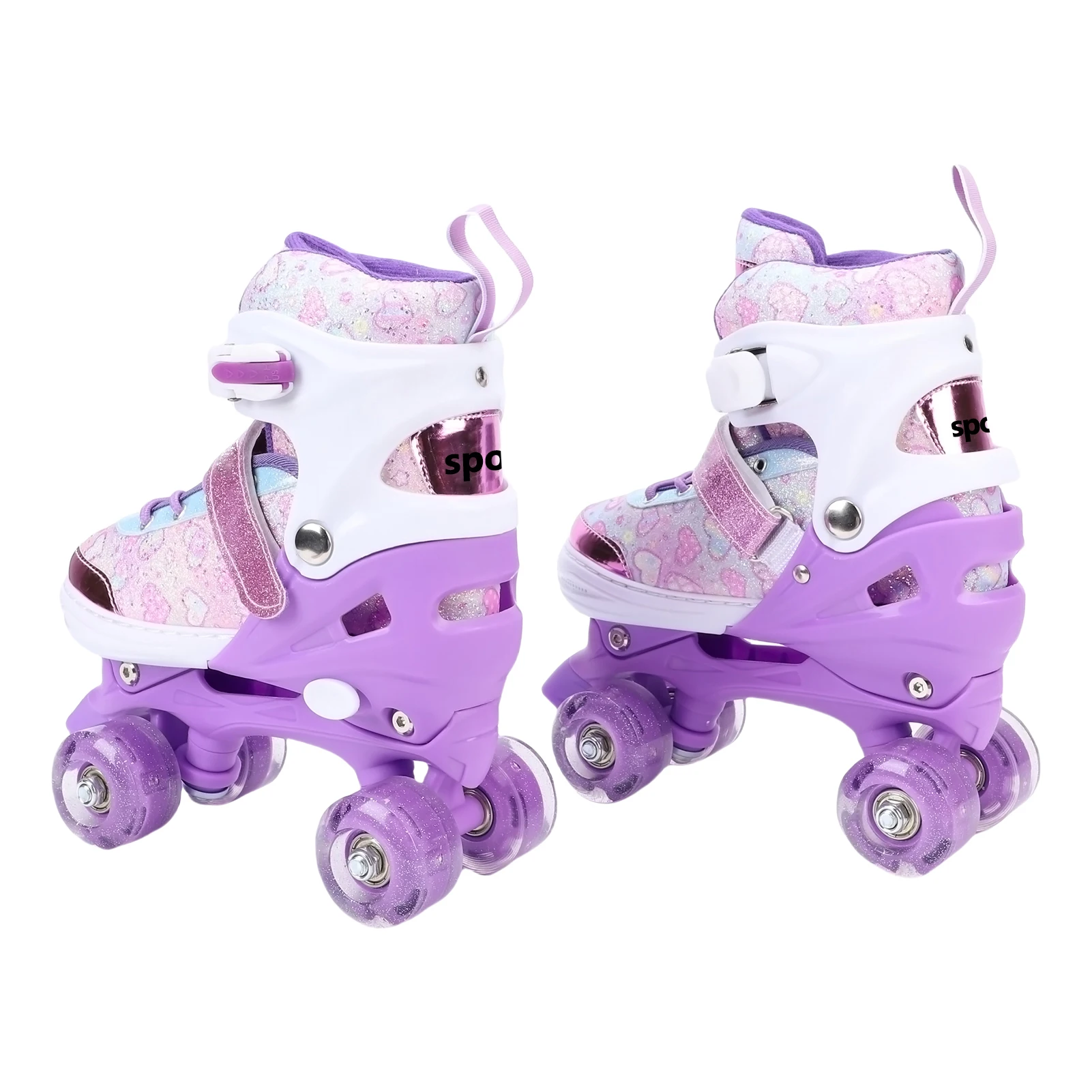Tomshoo Rollschuhe für Kinder und Mädchen im Alter von 6–12 Jahren, 4 Größen, verstellbare Blinkräder, ABEC-Lager, dreifacher Schutz für draußen und drinnen – Detail 4