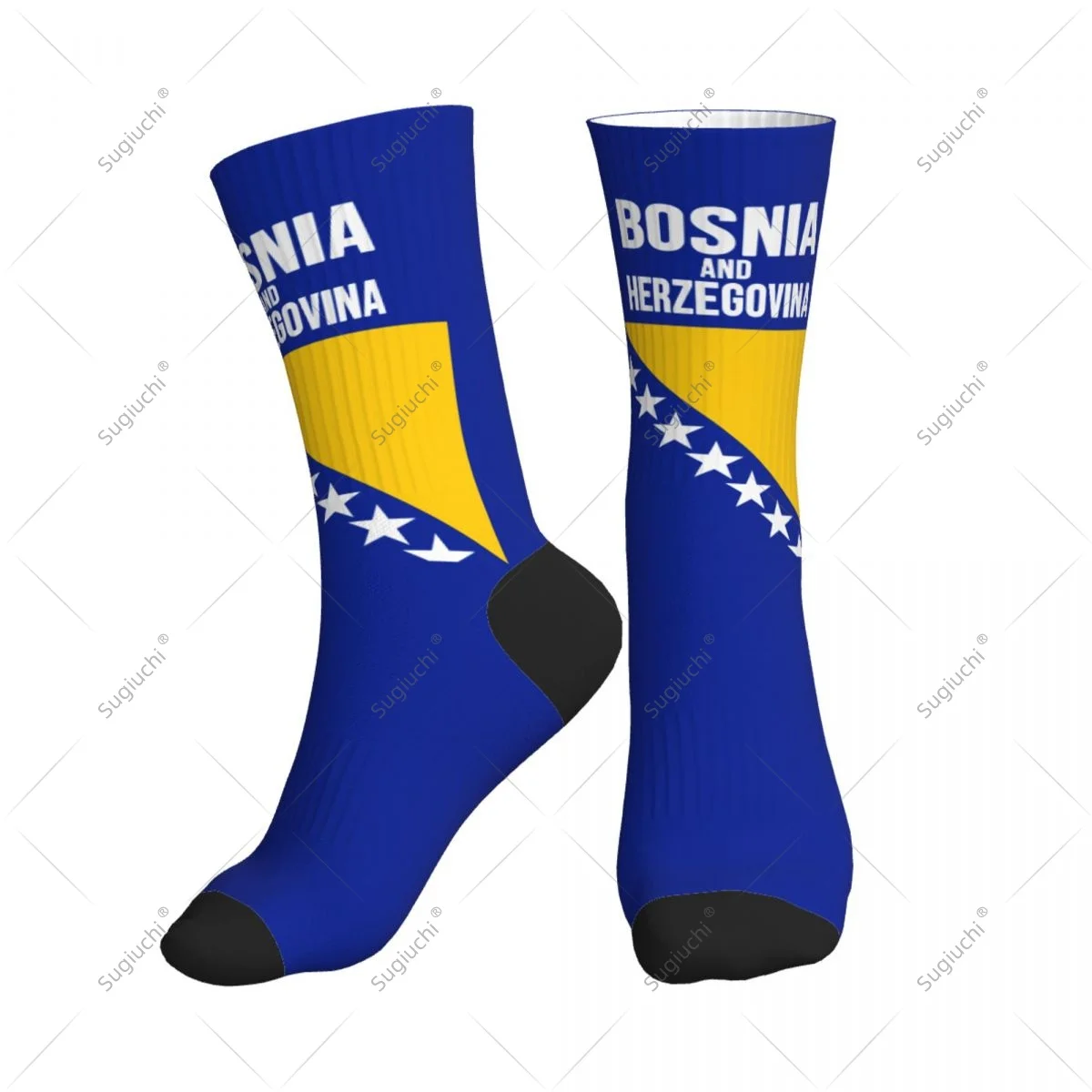 

Полиэстеровые носки до середины икры с 3D принтом флага Боснии и Герцеговины для мужчин и женщин, кавайные носки, уличные носки для скейтборда