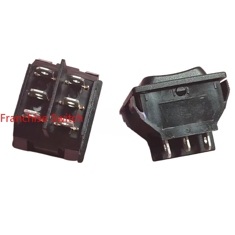 10PCS Automobile bilateral switch R13-87I ship-type rocker  6 feet 3 gears reset electric door 